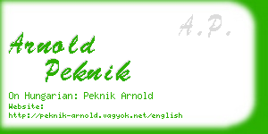 arnold peknik business card